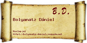 Bolyanatz Dániel névjegykártya